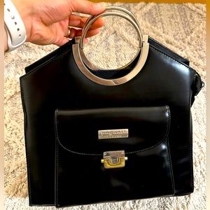 Vintage Italian Leather Pagani Handbag with beautiful silver swivel handles